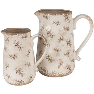 Clayre & Eef 6CE1671M Decorative jug Beige 16x12x18 cm