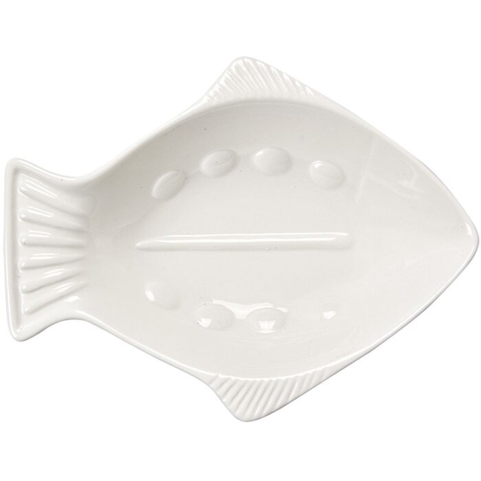 Clayre & Eef 6CEBO0057 Soup Bowl Fish White 19x15x4 cm