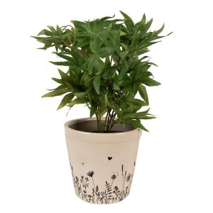 Clayre & Eef 6CEFAF0001M Flower pot for indoors Beige, black Ø 15x14 cm