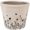 Clayre & Eef 6CEFAF0001S Flower Pot for Indoors Beige, Black Ø 12x11 cm