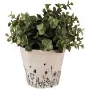 Clayre & Eef 6CEFAF0001S Flower Pot for Indoors Beige, Black Ø 12x11 cm