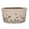 Clayre & Eef 6CEFAF0002L Flower Pot Inside Beige Black Ceramic Ø 20x11 cm