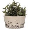 Clayre & Eef 6CEFAF0002L Flower Pot Inside Beige Black Ceramic Ø 20x11 cm