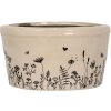 Clayre & Eef 6CEFAF0002M Flower pot for indoors Beige, black Ø 16x9 cm