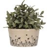 Clayre & Eef 6CEFAF0002M Flower pot for indoors Beige, black Ø 16x9 cm