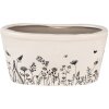 Clayre & Eef 6CEFAF0003L Flower pot for indoors Beige, black 27x13x14 cm