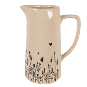 Clayre & Eef 6CEFAF0004L Decorative Jug Beige, Black...