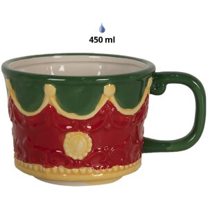 Clayre & Eef 6CEMU0132 Mug 3 pieces Red Green16x12x9 cm - 1x450 ml - 2x500 ml