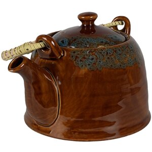 Clayre & Eef 6CETE0137 Teapot Brown Ø 14x12 cm...