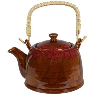 Clayre & Eef 6CETE0138 Teapot Brown Ø 14x12 cm...