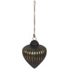 Clayre & Eef 6GL4312 Christmas bauble black, gold-coloured Ø 7x8 cm