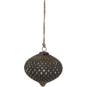 Clayre & Eef 6GL4317 Christmas bauble black Ø...