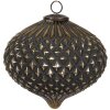 Clayre & Eef 6GL4319 Christmas bauble black Ø 18x21 cm