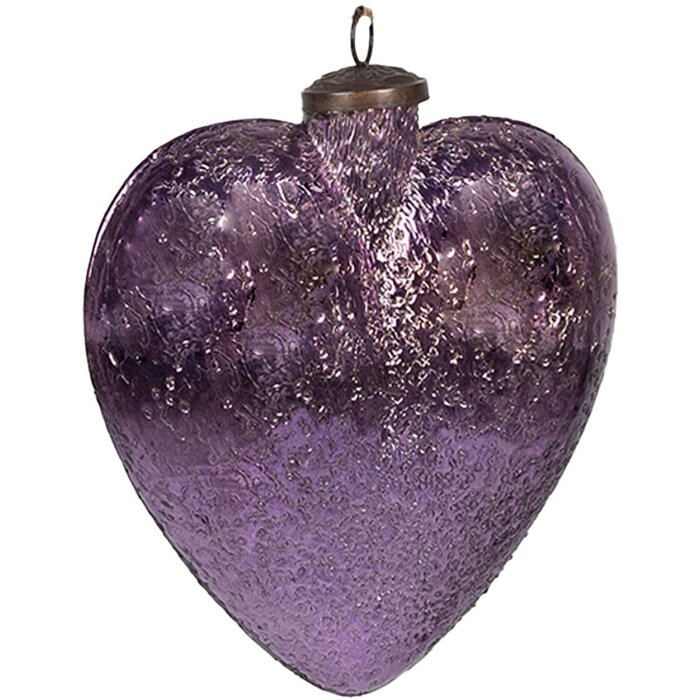 Clayre & Eef 6GL4322 Christmas bauble purple 10x3x9 cm