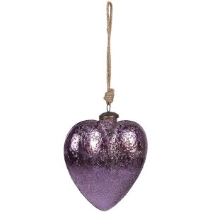 Clayre & Eef 6GL4322 Christmas bauble purple 10x3x9 cm