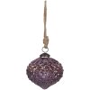 Clayre & Eef 6GL4324 Christmas bauble purple Ø 8x8 cm