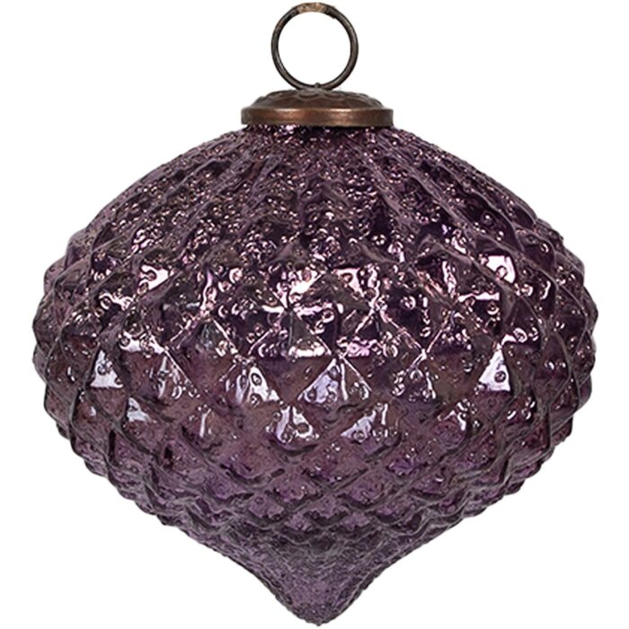 Clayre & Eef 6GL4326 Christmas bauble purple Ø 15x12 cm