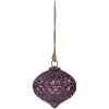 Clayre & Eef 6GL4326 Christmas bauble purple Ø 15x12 cm