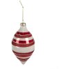 Clayre & Eef 6GL4330 Christmas bauble red white Ø 8x15 cm