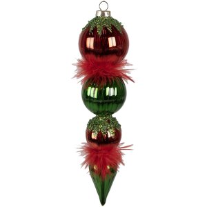 Clayre & Eef 6GL4331 Christmas bauble red green...