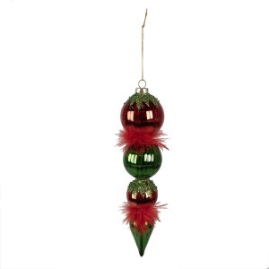 Clayre & Eef 6GL4331 Christmas bauble red green...