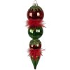 Clayre & Eef 6GL4331 Christmas bauble red green Ø 6x23 cm