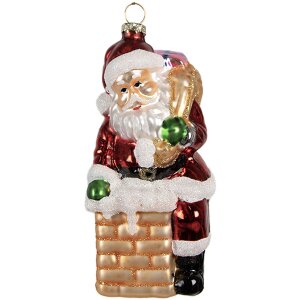 Clayre & Eef 6GL4351 Christmas tag Red Gold coloured...