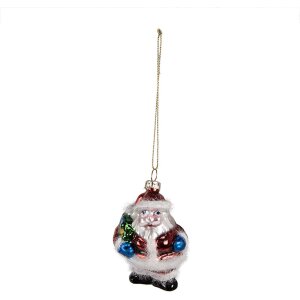 Clayre & Eef 6GL4355 Christmas tag red white 5x4x8 cm