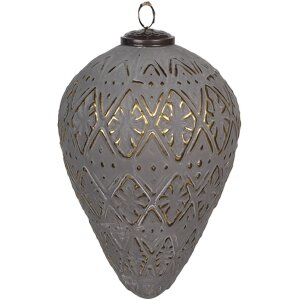 Clayre & Eef 6GL4361L Christmas bauble Grey Ø...