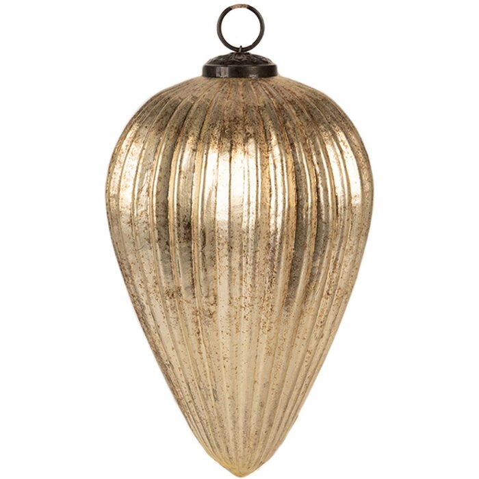 Clayre & Eef 6GL4364L Christmas bauble Gold coloured Ø 14x20 cm