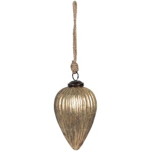 Clayre & Eef 6GL4364M Christmas bauble Gold coloured Ø 9x14 cm