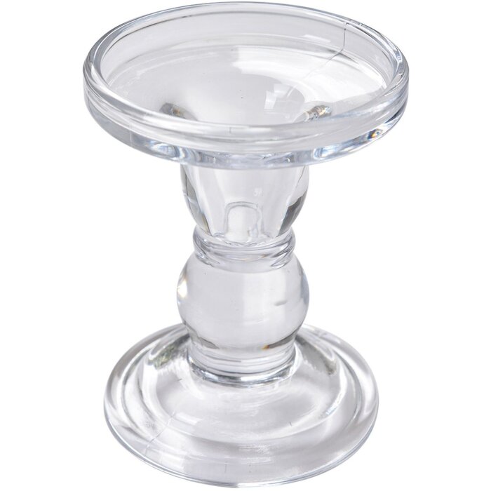 Clayre & Eef 6GL4402 Candlestick Crown Transparent Ø 8x11 cm