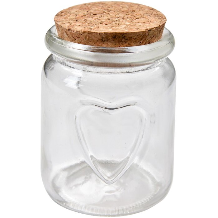 Clayre & Eef 6GL4405 Storage Jar with Lid Transparent Ø 6x8 cm