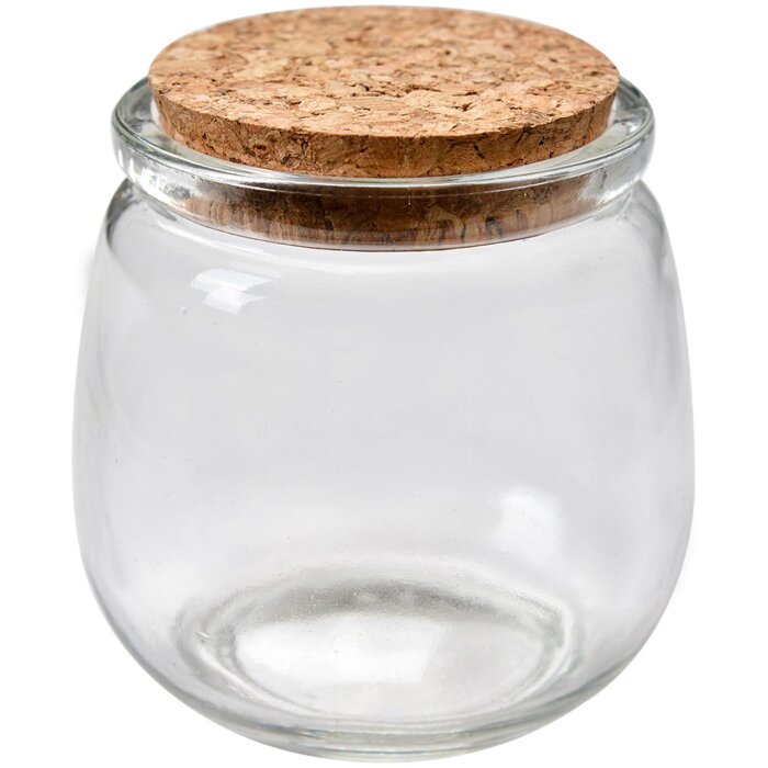 Clayre & Eef 6GL4409 Storage Jar with Lid Transparent Ø 7x8 cm