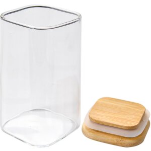 Clayre & Eef 6GL4418 Storage Tin with Lid Transparent 6x6x12 cm