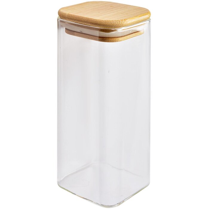 Clayre & Eef 6GL4419 Storage Tin with Lid Transparent 6x6x15 cm