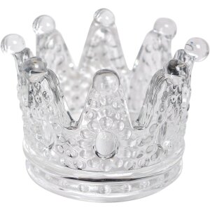 Clayre & Eef 6GL4430 Glass Candle Holder Crown...