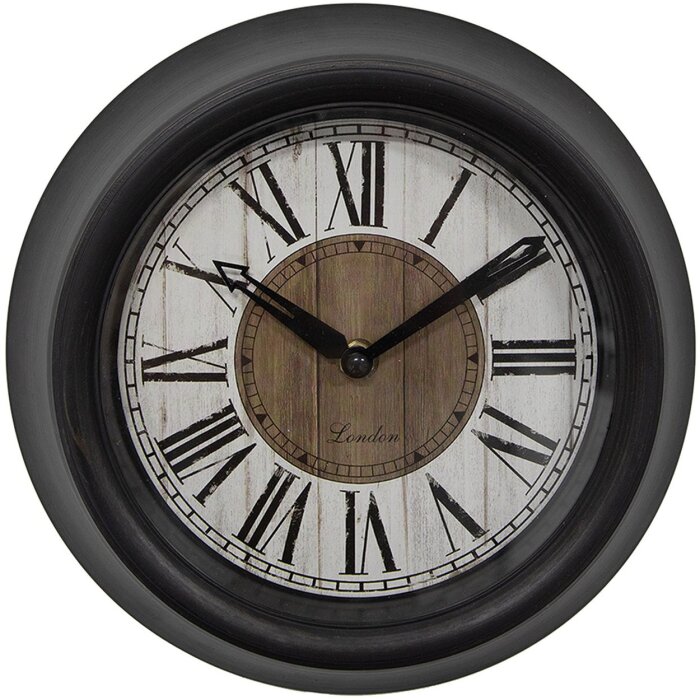 Clayre & Eef 6KL0802 Wall Clock Brown Beige Ø 23x5 cm - 1xAA