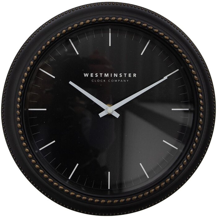 Clayre & Eef 6KL0803 Wall Clock Black Ø 28x5 cm - 1xAA