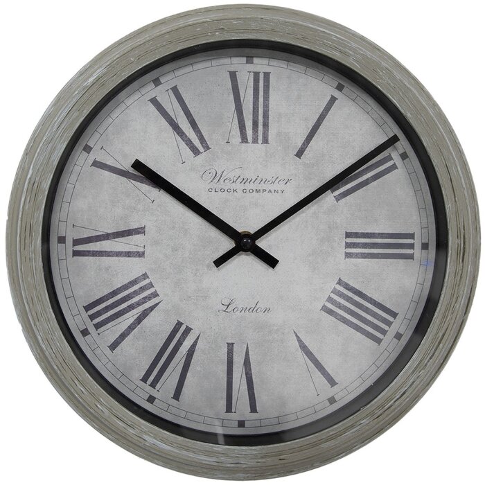 Clayre & Eef 6KL0805 Wall Clock Grey Ø 30x4 cm - 1xAA