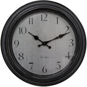 Clayre & Eef 6KL0809 Wall Clock Black Grey Ø...