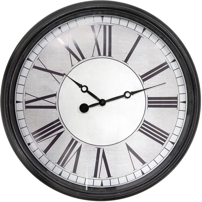 Clayre & Eef 6KL0817 Wall Clock Black Grey Ø 58x8 cm - 1xAA