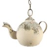 Clayre & Eef 6LMP783 Hanging Lamp Beige Green 37x20x26 cm E14-max 1x25W Teapot