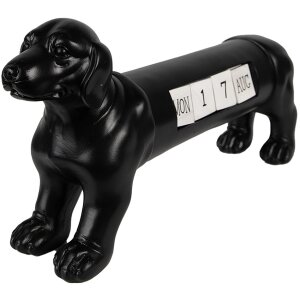 Clayre & Eef 6PR3862 Calendar Dog Black 31x8x15 cm