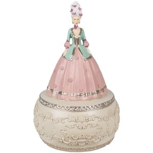 Clayre & Eef 6PR3898 Music Box Pink, White Ø...