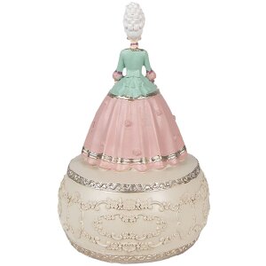 Clayre & Eef 6PR3898 Music Box Pink, White Ø 12x19 cm