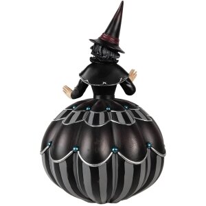 Clayre & Eef 6PR3907 Decoration Witch on Pumpkin Black, Grey Ø 27x39 cm