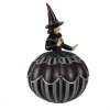 Clayre & Eef 6PR3907 Decoration Witch on Pumpkin Black, Grey Ø 27x39 cm