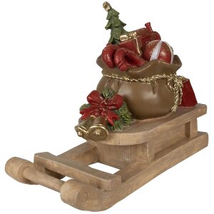 Decoration Christmas presents on sleigh Brown, red...