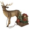 Clayre & Eef 6PR3909 Decorative Reindeer with Sleigh Brown, Red 30x9x20 cm